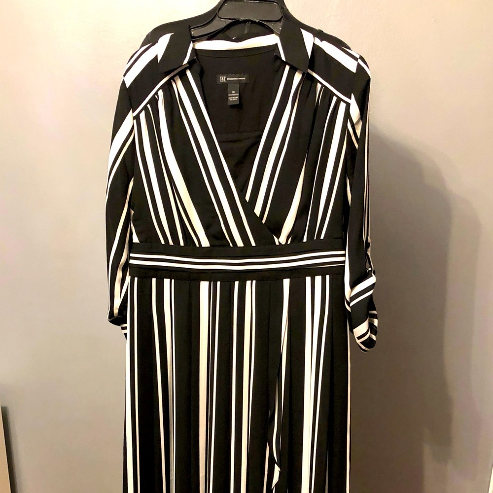 black and white dress